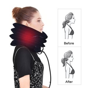 AFD Traction du cou, 4Layer Dispositif de traction du cou, masseur du cou pour soulager la douleur (Brown)