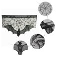 thumbnail image 2 of Amdohai 36.6x23 Inch Halloweens Black Lace Window Curtain, Spooky Spider Web Bats, 2 of 9