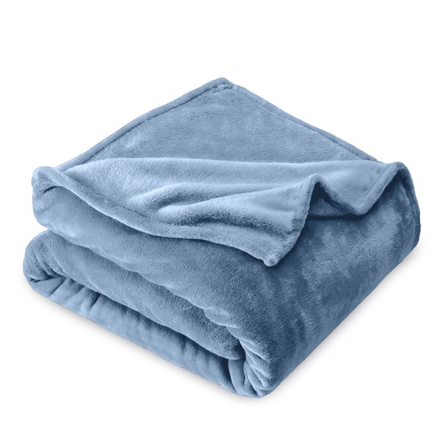 Bare Home Microplush Fleece Blanket - 300 GSM - Fuzzy Microfleece - Soft & Plush - Kid Size, Coronet Blue