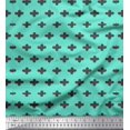 thumbnail image 1 of Soimoi Green Cotton Jersey Fabric Plus Sign Geometric Printed Fabric 1 Yard 58 Inch Wide, 1 of 3