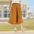 thumbnail image 5 of Liyamei Girls' Solid Color Lace Wide Leg Pants,4-5 Years, 5 of 5