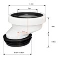 thumbnail image 2 of GROWTH TANK Flush Offset Toilet Flange Easy Install Offset Hose Fitting Extension PVC Toilet Remove 5cm, 2 of 7