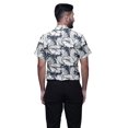thumbnail image 3 of BESTMAN Chemise en Coton pour Hommes à Manches Courtes Imprimée Col Mandarin Chemise Décontractée, 3 of 5