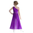 thumbnail image 2 of RUNQHUI Jupe Longue en Tulle Sans Manches Brillante pour Filles, Robe de Danse, Violette 6, 2 of 6