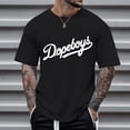 thumbnail image 2 of T-shirt à Manches Courtes pour Homme, Coupe Ample, Col Rond, Imprimé de Lettres, Décontracté et Populaire, 2 of 4