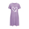 thumbnail image 4 of Rbaofujie Ensembles de Pyjama pour Femmes Robe de Nuit Courte Surdimensionnée pour Femmes Imprimée à Col Rond et Manches Courtes Robes de Nuit et Vêtements de Sommeil, 4 of 4