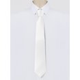 thumbnail image 2 of INSPIRE CHIC Men's Solid Color Narrow Stripes Necktie Graduation Suit Formal Ties White, 2 of 5