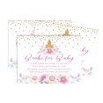 thumbnail image 1 of Inkdotpot 30 Cartes de Demande de Livre de Révélation de Sexe Princesse pour Shower de Bébé Apporte un Livre au Lieu d'Une Carte Invitations de Shower de Bébé Inserts Jeux, 1 of 6
