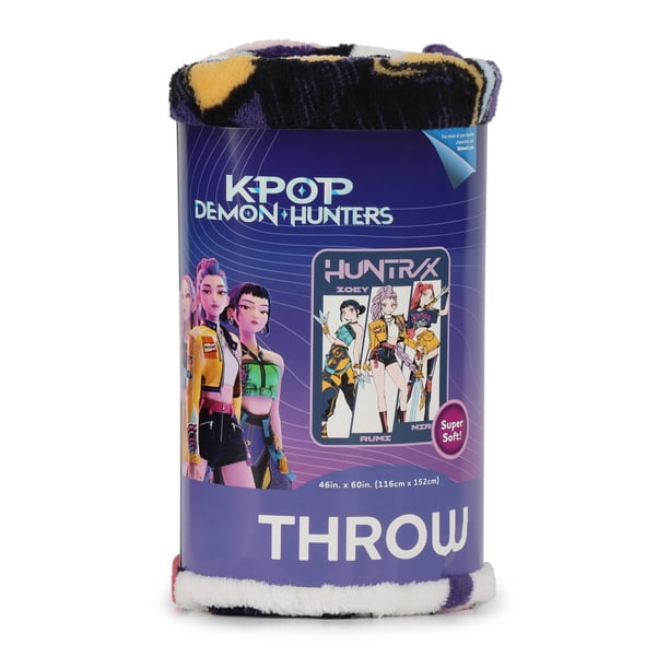 K-Pop Demon Hunters 'Huntrix Trio' Silk Touch Fleece Throw