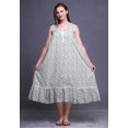 thumbnail image 3 of Bimba White3 Papillon à Pois et Mi-Mollet Vêtement de Nuit Femme Coton Imprimé Sans Manches Robe de Nuit Maxi XXX-Large, 3 of 6