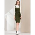 thumbnail image 3 of INSPIRE CHIC Robe Chasuble pour Femme à Boutons, Taille à Nouer, Extensible, Salopette Tablier, Vert Armée, TP, 3 of 6