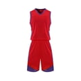 thumbnail image 5 of RKSTN Soccer Maillot Garçons Filles Col Rond Sans Manches Uniforme d'Entraînement de Soccer Deux Pièces Maillot Athlétique Ensemble de Sport (Rouge,m)Unisexe, 5 of 5
