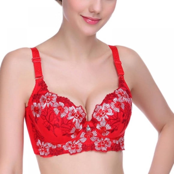Fashion Embroidery Floral Bra Lady Women‘s Padded Lingerie Bralette Bra Underwire Sexy Support Push Up Bra Cotton Underwear