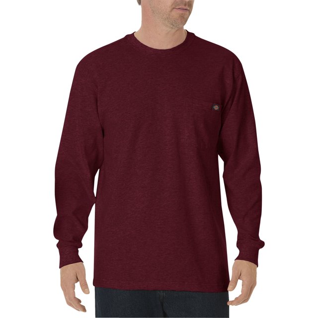 Dickies T-Shirt à Manches Longues pour Homme, Col Ras du Cou, Épais, L, Bourgogne