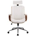 thumbnail image 3 of ACME Yoselin Faux Leather Swivel Adjustable Office Chair in White, 3 of 5
