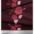 thumbnail image 2 of Soimoi Poly Georgette Fabric Dot,Leaves & Rose Flower Print Fabric by the Yard 42 Inch Wide, 2 of 3