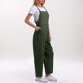 thumbnail image 4 of Combinaison Décontractée Confortable pour Femme, Couleur Unie, avec Poches, Printemps Été, Combinaison Boutonnée Décontractée, Combinaison pour Femme, Vert, TTG, 4 of 7