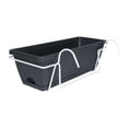 thumbnail image 3 of Transemion Hanging Flower Pot Garden Plant Holder Box Plant Pot Railing Balcony Planter Light Gray Deep Gray 35x19x14.5cm, 3 of 4