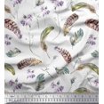 thumbnail image 1 of Soimoi Poly Georgette Fabric Flowers & Feather Printed Craft Fabric by The Yard 42 Inch Wide, 1 of 3