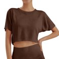 thumbnail image 2 of Crop Tops For Girls Short Sleeve Shirt Girls Summer Tops Neck Slim Fit Tops Basic Tee, 2 of 4