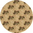 thumbnail image 1 of Ahgly Company Tapis Rond Lavable en Machine Intérieur Transitionnel Jaune Orange, 4 Pieds Rond, 1 of 7