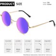 thumbnail image 2 of Joopin Lunettes de Soleil Rondes Hippie pour Femmes Hommes Lunettes de Soleil Rondes Protection UV400 (Vert Miroir + Violet Miroir), 2 of 7