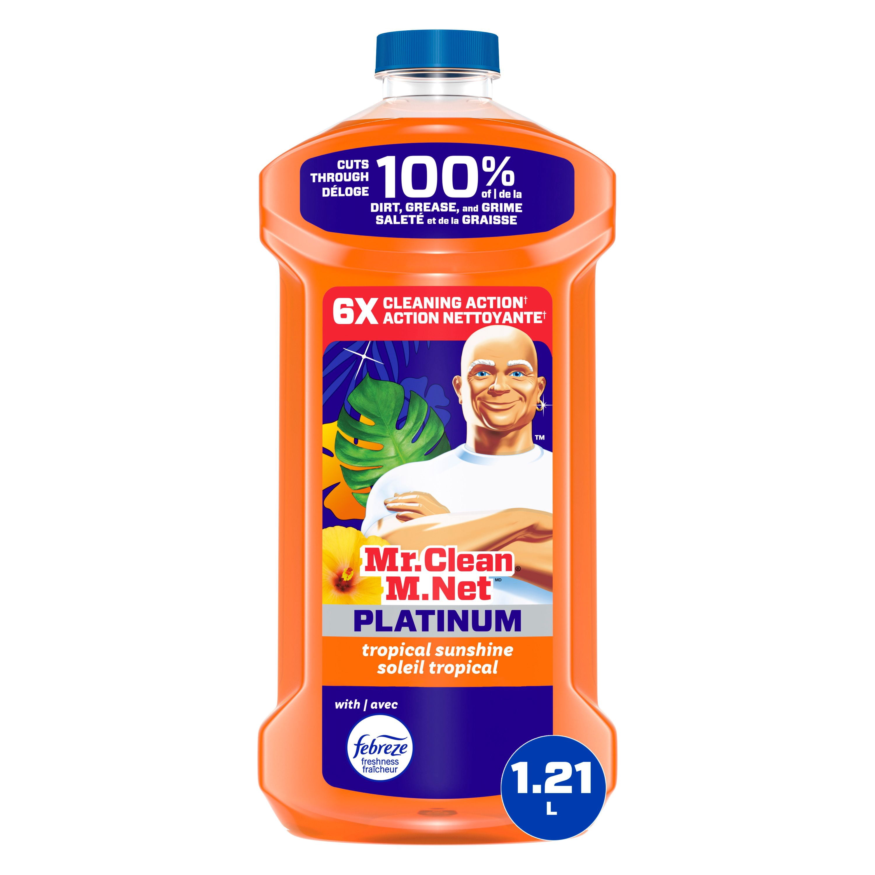 Mr. Clean All Purpose Cleaner, Floor Cleaner, Mop Soap, Cleaning Liquid, Tropical Sunshine, 1.21L
