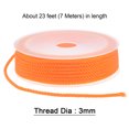 thumbnail image 2 of Unique Bargains 2 Pack Twisted Nylon Twine Thread Beading Cord 3mm 7M/23 Feet Extra Strong Braided Nylon String, Orange, 2 of 6