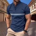 thumbnail image 3 of QIPOPIQ Men's Casual Golf Shirts Short Sleeve Button Down Striped Collared Shirts Summer Work T-Shirt Clearance, 3 of 9