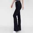 thumbnail image 4 of Besolor Jeans Évasés Coupe Bottillon Extensibles à Taille Croisée pour Femmes, Noirs, 4 of 4