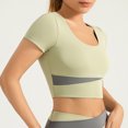 thumbnail image 2 of Timegard Hauts de Yoga pour Femmes Col Rond Manches Courtes Ajusté Confortable Court Extensible Entraînement Gym Tee Chandails, 2 of 4