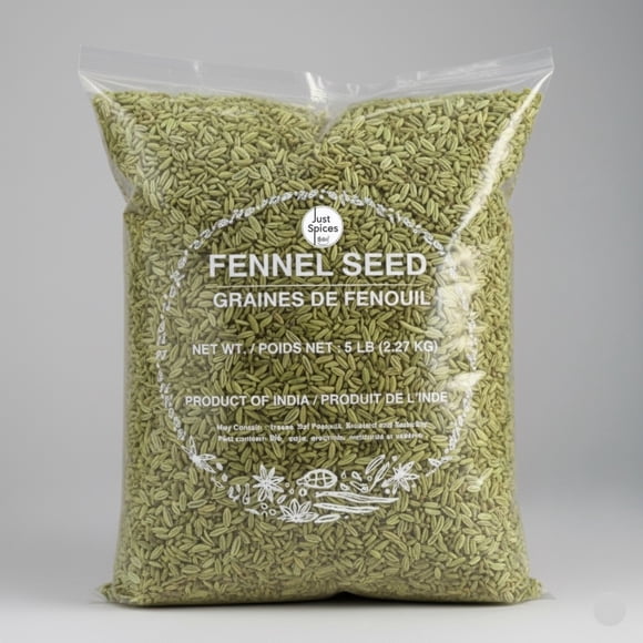 Just Spices - Whole Fennel Seed (Saunf), 5 lb (2.27 kg), Product of India, Variyali, Mouth Freshener, Value Pack