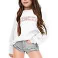 thumbnail image 3 of PMVFHDE Liquidation Chandail Molletonné pour Fille Enfant Décontracté Col Rond Chandails Molletonnés Manches Longues Mignon Chandail Léger Hauts Blanc,140, 3 of 8
