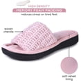 thumbnail image 2 of Roxoni Womens Soft Open Toe Slide Slippers, Indoor Outdoor Rubber Sole Pink, 2 of 5