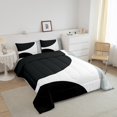 thumbnail image 3 of Erosebridal Contemporary Abstract Bedding Twin Comforter Set, Black White Gray Down Comforter Microfiber 2-Piece, 3 of 8