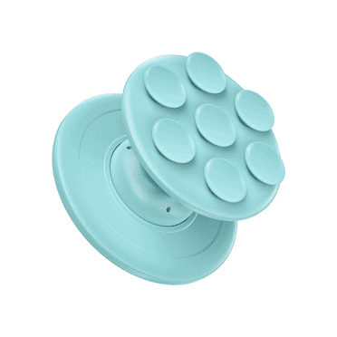 Poignée de Téléphone en Silicone Magnétique avec Support Détachable et Ventouse - Compatible avec les Séries iPhone 15/14/13/12, Bleu Pâle, Conception Portable et Pliable pour une Utilisation Mains Libres sur Toute Surface Lisse.