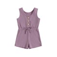 thumbnail image 1 of Gupgi 0-4Y Toddler Girl Sleeveless Ribbed Romper Summer Baby Solid Color Short Jumpsuits, 1 of 9