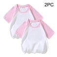 thumbnail image 2 of vdgthytj 2 Pack Kids Summer Raglan T-Shirts Girls Boys Color Block Crewneck Short Sleeve Casual Basic Tops Tees, 2 of 5