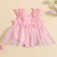 thumbnail image 2 of Infant Girls Romper Dress Lace Flower Sleeveless Mesh Tulle Jumpsuits, 2 of 9