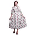 thumbnail image 1 of Bimba Robe Chemise à Imprimé Floral à Boutons, Col Mandarin, Manches Retroussables - XXX-Grand, 1 of 5