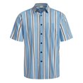 thumbnail image 4 of XDZJLR Men Shirts Casual Short Sleeve Button Down Striped Stylish Summer Beach Tee, 4 of 4