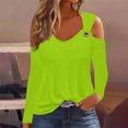thumbnail image 2 of Yuyuzo Womens Tunic Tops Cold Shoulder Long Sleeve Shirts Loose Solid Color Lightweight Tee Tops, 2 of 5