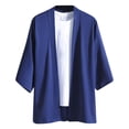 thumbnail image 3 of Men's Solid Drop Shoulder Kimono Jacket Open Front Cardigan Cloak Wool Cardigan Sweater Button Button up Cardigan for Men Button up Sweater for Men Mens Cardigan Cardigan Sweater Mens Mens Cardigan, 3 of 4