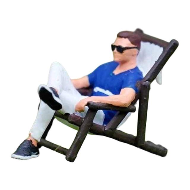 Milaget 1/64 Scale Miniature Figure Hand Painted for Micro Landscapes Diorama Layout Recliner man