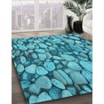 thumbnail image 3 of Ahgly Company Machine Washable Indoor Rectangle Transitional Dark Cyan Green Area Rugs, 2' x 3', 3 of 7