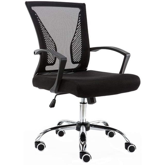 Modern Home Zuna Ergonomic Mesh Mid Back Office Desk Chair, Black