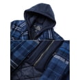 thumbnail image 4 of MAWCLOS Men's Flannel Hooded Coat Winter Plaid Jackets Navy Blue S, 4 of 7