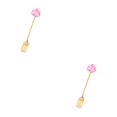 thumbnail image 2 of Transemion 1/2/3/5 Cartoon Adorable Restaurant Hotel Tableware Portable Washable Stainless Steel Stirring Mixing Dinnerware Cake Flatware Candy Fork Pink 2PCS, 2 of 6