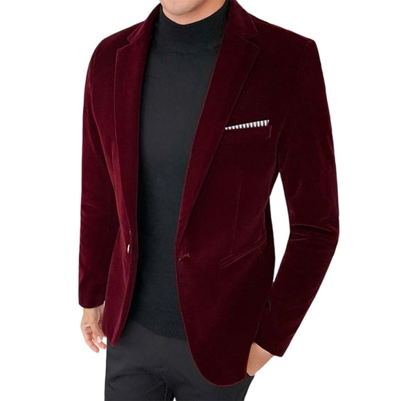 Amzcrzy Man Tops Men's Fashionable Casual Top Solid Color Gold Velvet Suit Dress Men's Jacket Men's Suit Jacket Men's Fashion Jackets for Men Men's Clothing