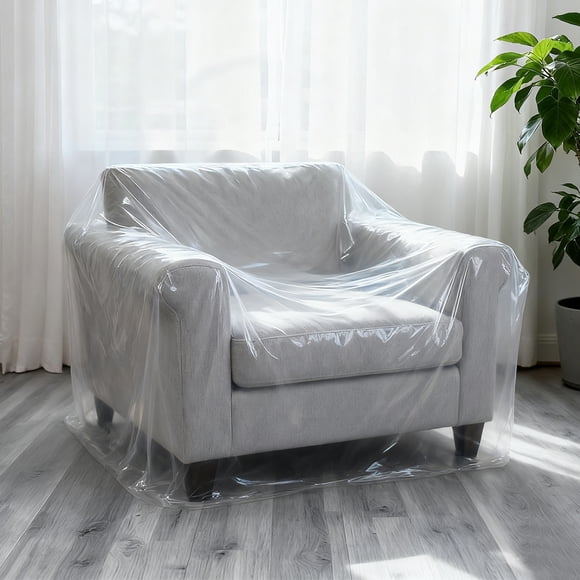 Plastic Couch Cover, 177.2" l x 53.1" W Clear Thick Waterproof Furniture Covers